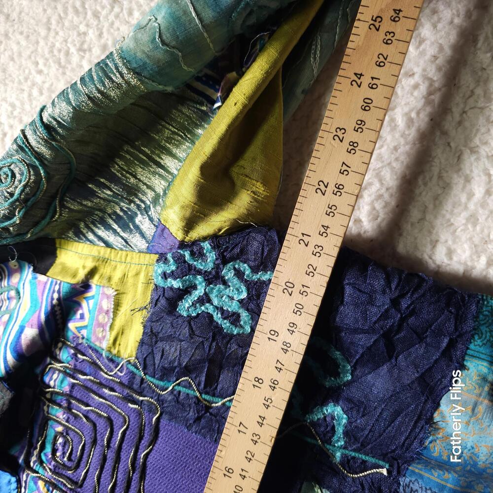 Chico's Design Jacket Size 1 M Patchwork Artsy Em… - image 5